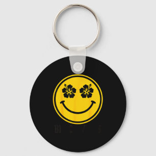 Hibiscus flower smile beach vibes summer happy key ring