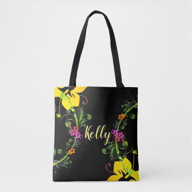 Hibiscus flower tote bag (Front)