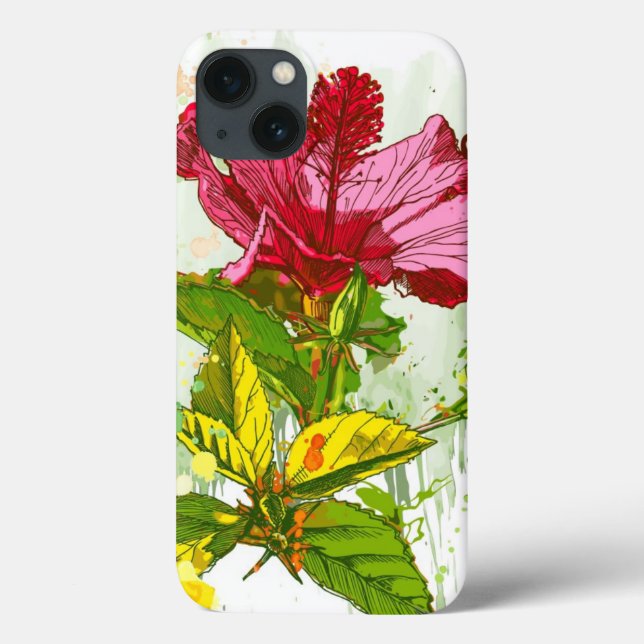 Hibiscus flower - watercolor paint Case-Mate iPhone case (Back)