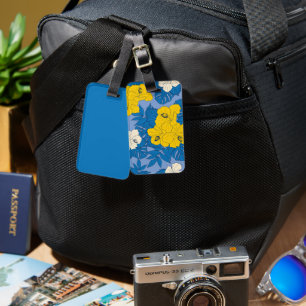 Hibiscus flowers and leaves luggage tag