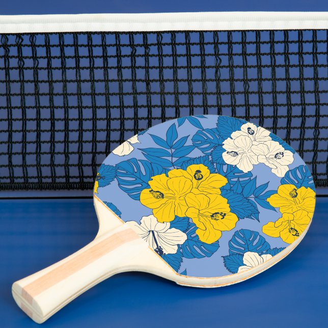 Hibiscus flowers and leaves   ping pong paddle (Insitu)