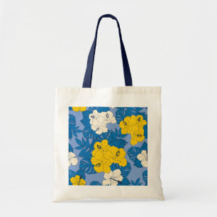 Hibiscus flowers and leaves tote bag