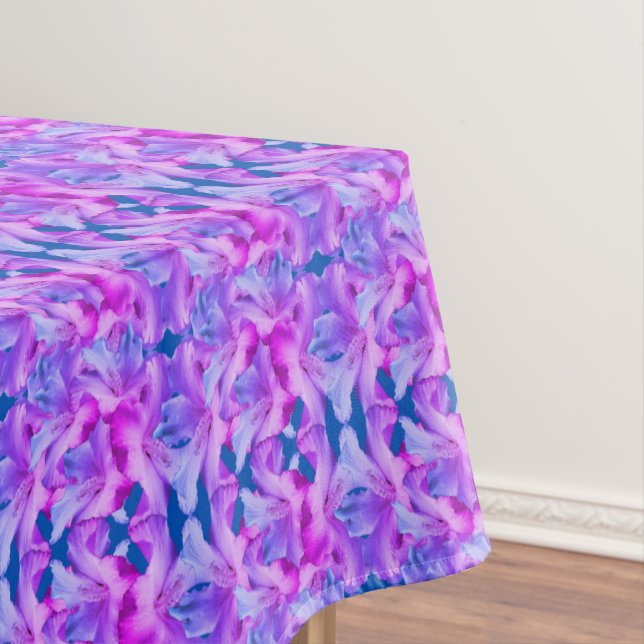 Hibiscus Flowers Bouquet Pattern Tinted    Tablecloth (In Situ)