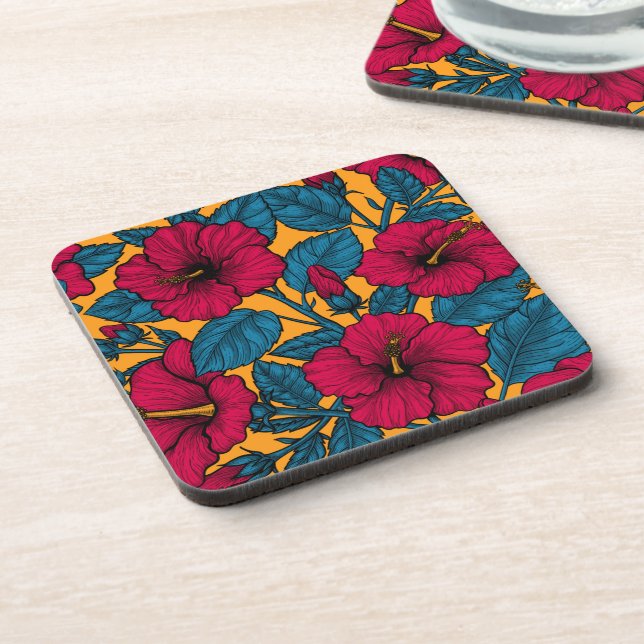 Hibiscus flowers coaster (Left Side)