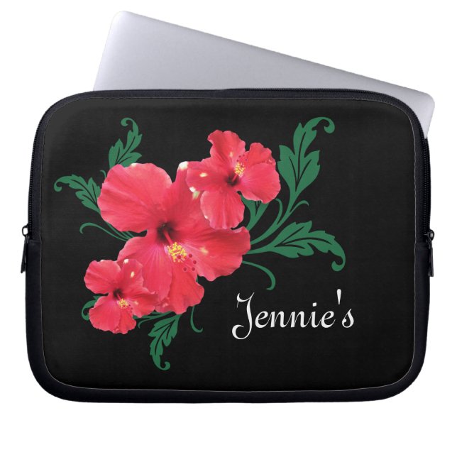 Hibiscus Flowers Laptop Sleeve (Front)