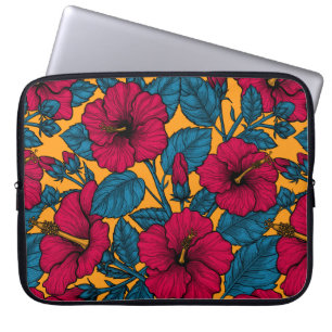 Hibiscus flowers laptop sleeve