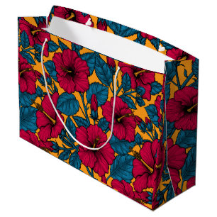 Hibiscus flowers large gift bag