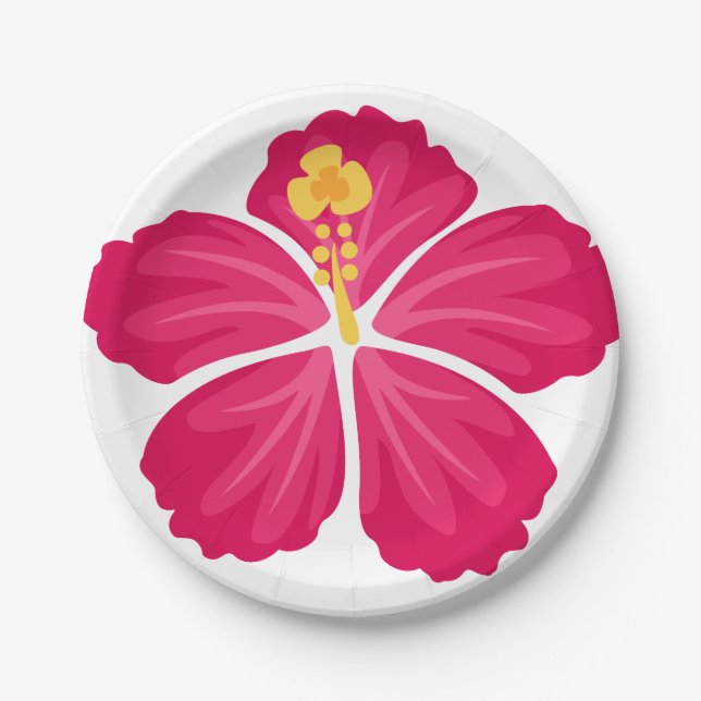 Hibiscus Flowers Paper Plate (Front)