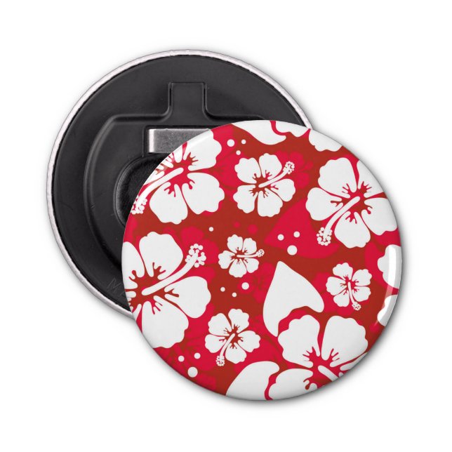 Hibiscus Flowers Pattern Bottle Opener (Front)