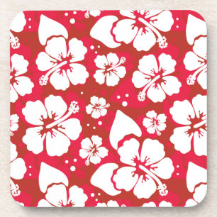 Hibiscus Flowers Pattern Coaster