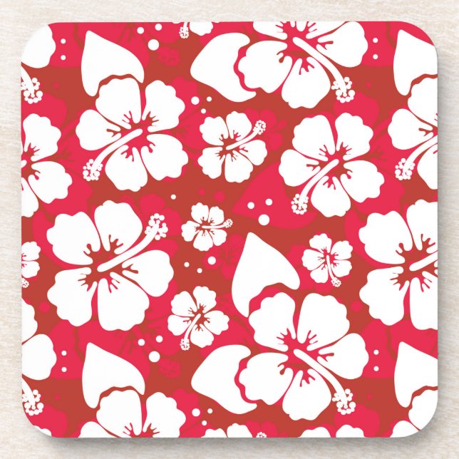Hibiscus Flowers Pattern Coaster (Front)