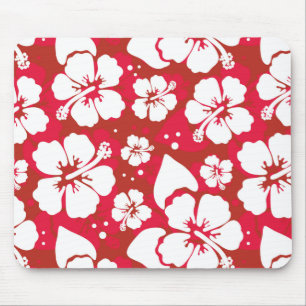 Hibiscus Flowers Pattern Mouse Pad