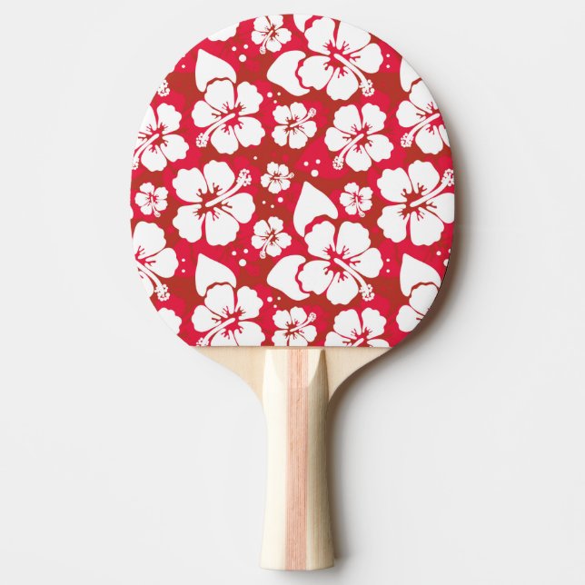 Hibiscus Flowers Pattern Ping Pong Paddle (Front)