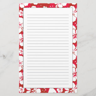 Hibiscus Flowers Pattern Stationery