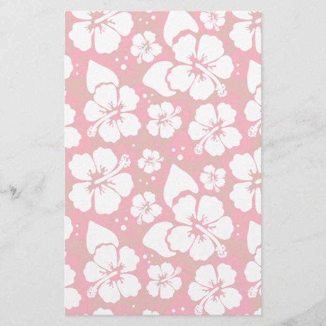 Hibiscus Flowers Pattern Stationery (Front)