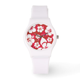 Hibiscus Flowers Pattern Watch