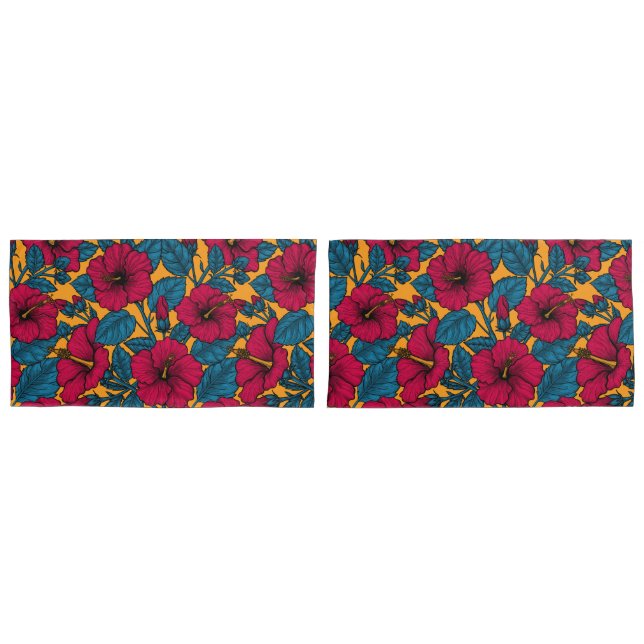 Hibiscus flowers pillowcase (Front-Set)
