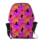 Hibiscus Flowers Pink on Black