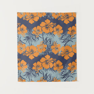 Hibiscus flowers seamless pattern,Vintage floral w Tapestry