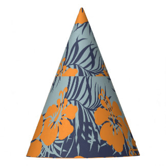 Hibiscus Flowers: Vintage Floral Wallpaper Party Hat