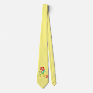 Hibiscus & Gecko Decor + your background colour Tie