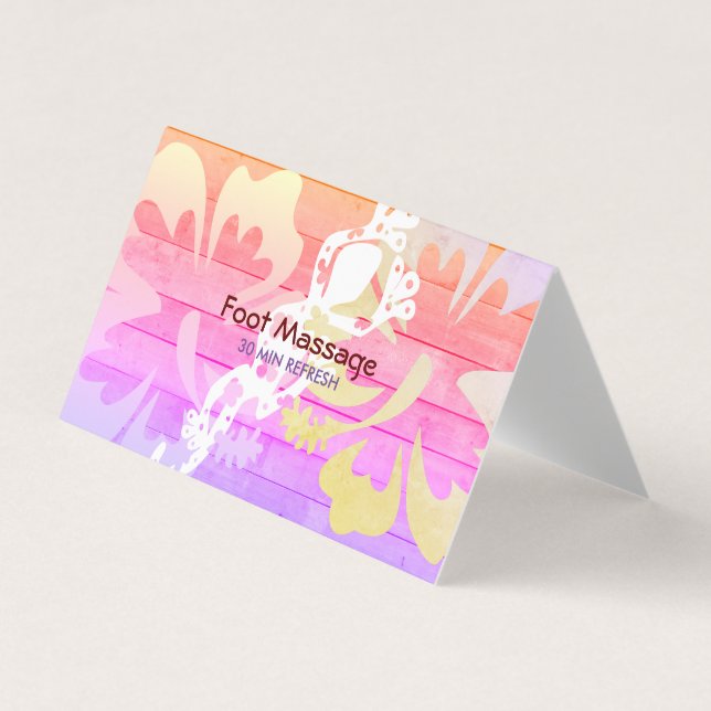 Hibiscus Gecko Wooden Deck  Business Card (Front)
