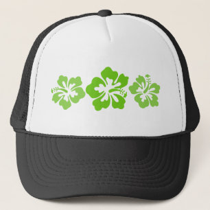 Hibiscus Green Hawaii Design Flowers Trucker Hat