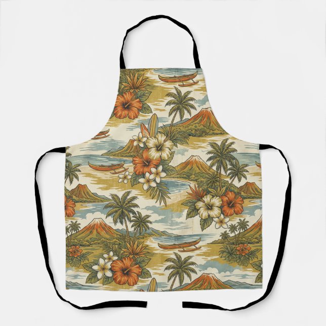 Hibiscus Island Hawaiian Scenic - Dusty Apron (Front)