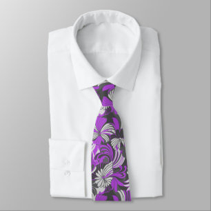 Hibiscus Jungle Floral Hawaiian Two-sided Printed Tie