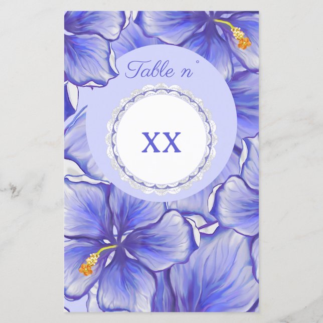 Hibiscus & lace BLUE (Back)