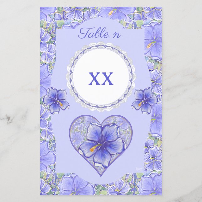 Hibiscus & lace BLUE (Back)