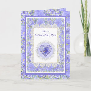 Hibiscus & lace BLUE Card