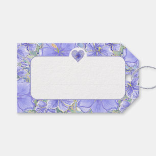 Hibiscus & lace BLUE Gift Tags