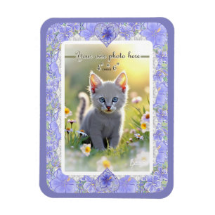 Hibiscus & lace BLUE Magnet