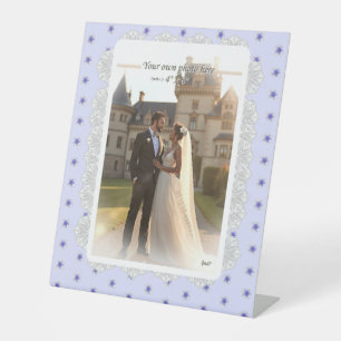 Hibiscus & lace BLUE Pedestal Sign