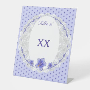 Hibiscus & lace BLUE Pedestal Sign