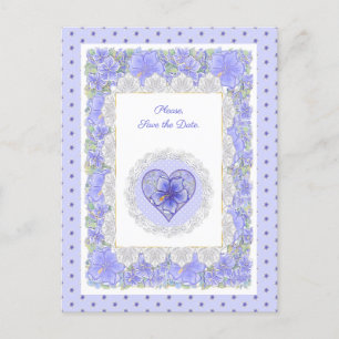 Hibiscus & lace BLUE Postcard