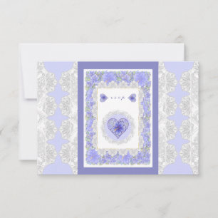 Hibiscus & lace BLUE RSVP Card