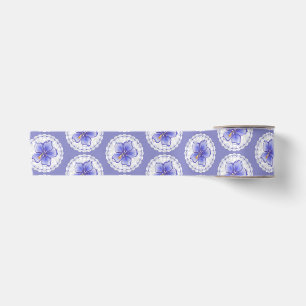 Hibiscus & lace BLUE Satin Ribbon