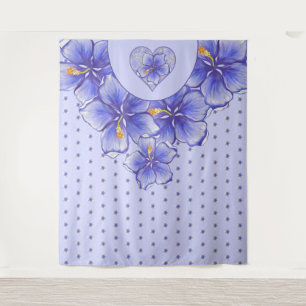 Hibiscus & lace BLUE Tapestry