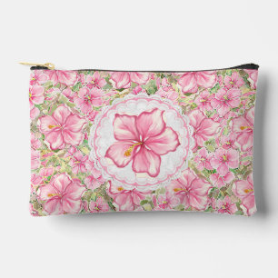 Hibiscus & lace PINK Accessory Pouch