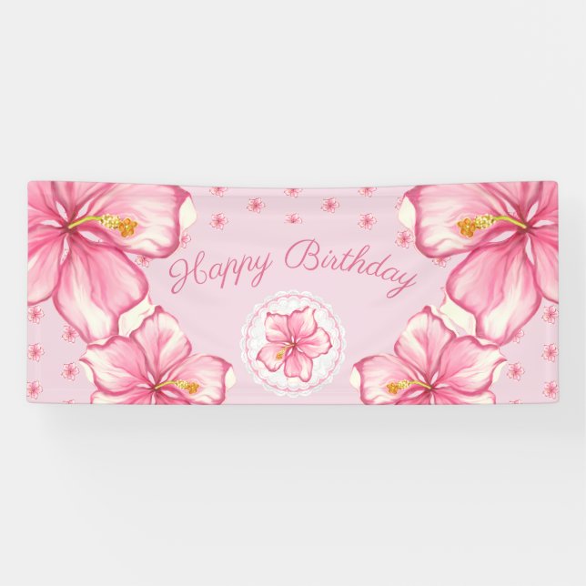 Hibiscus & lace PINK Banner (Horizontal)