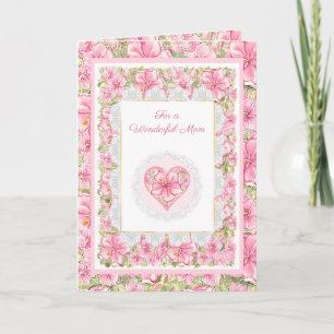 Hibiscus & lace PINK Card