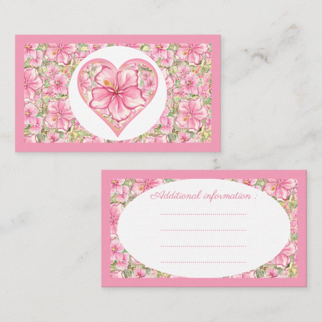 Hibiscus & lace PINK Enclosure Card (Front/Back)