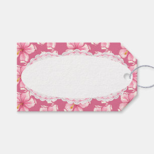 Hibiscus & lace PINK Gift Tags