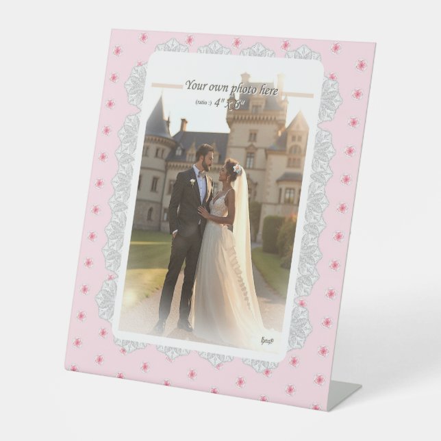 Hibiscus & lace PINK Pedestal Sign (Front)