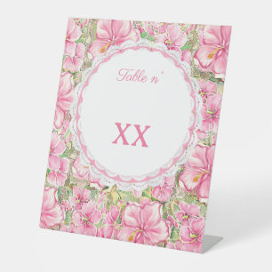 Hibiscus & lace PINK Pedestal Sign