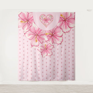 Hibiscus & lace PINK Tapestry