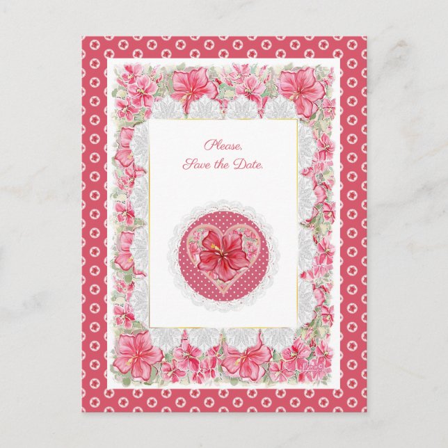 Hibiscus & Lace Postcard (Front)