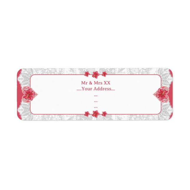 Hibiscus & lace RED (Front)